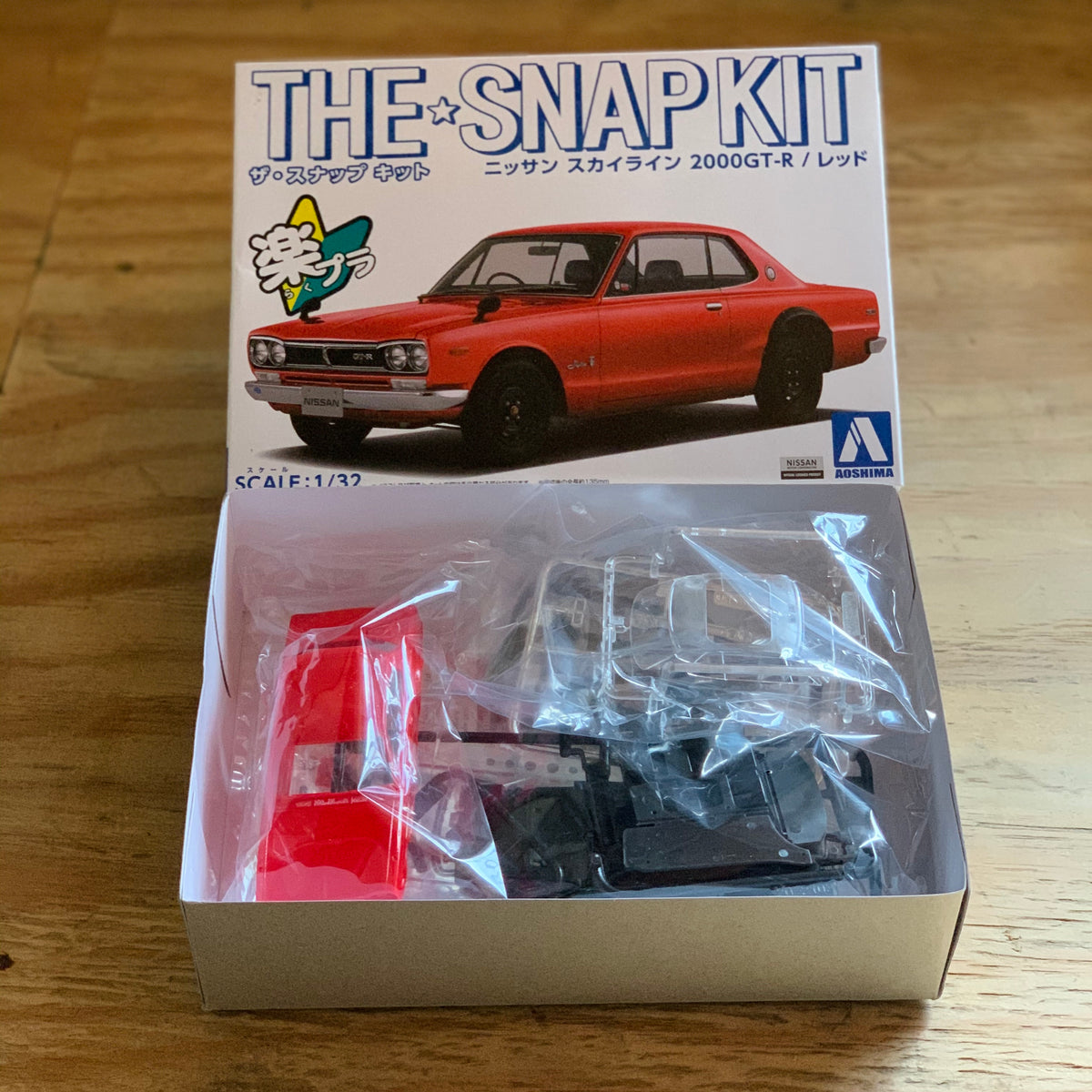 1/32 Aoshima The Snap Kit Series Nissan Skyline 2000GT-R - Red