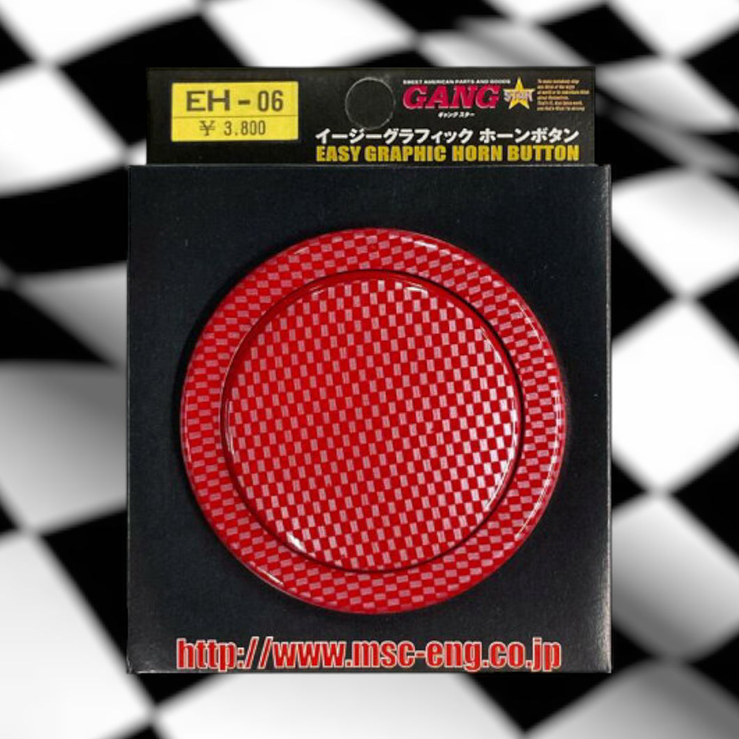 GANG STAR Horn Button (Red Carbon Fiber Print)