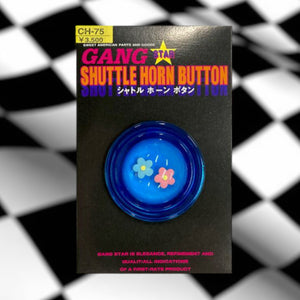 GANG STAR Horn Button (Clear Blue With Flowers)
