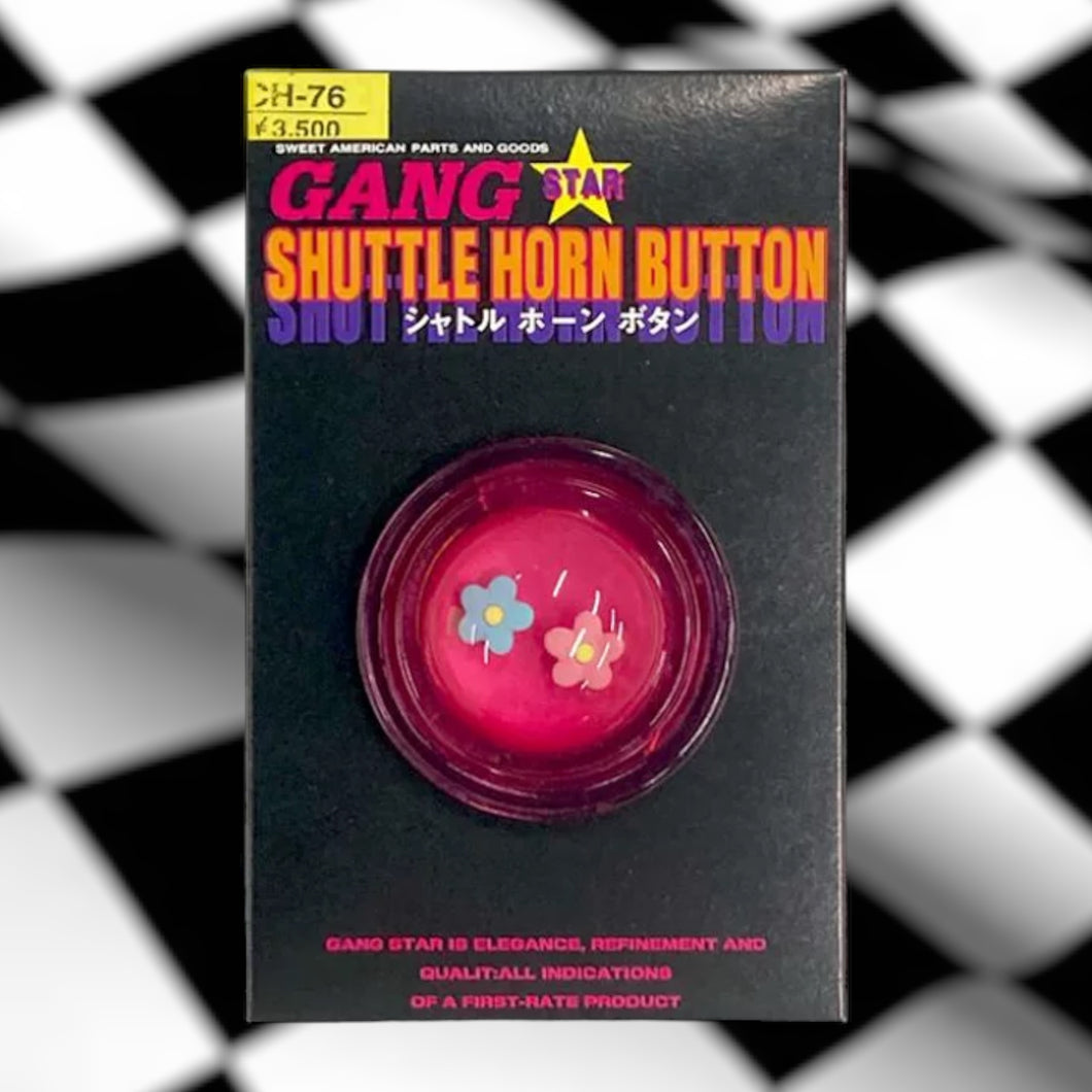 GANG STAR Horn Button (Clear Pink With Flowers)