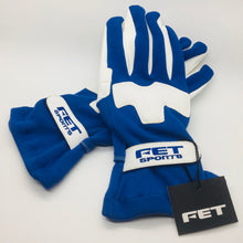 FET 3D Light Weight Racing Gloves Blue And White, Extra Large