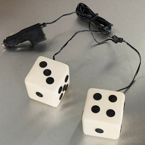 Light Up Hanging Dice - White